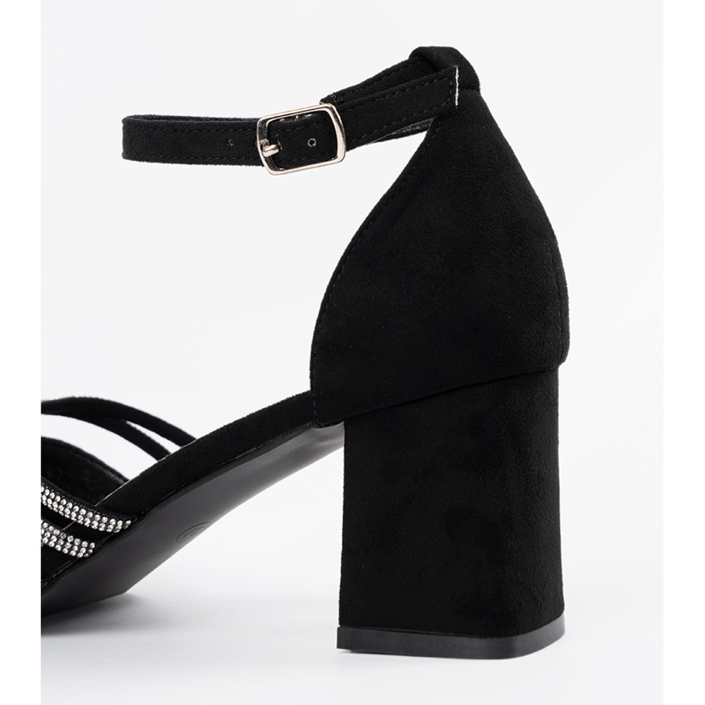 Goodin Sandales en daim noir sur le post le noir 1