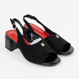 Goodin Sandales en daim noir le noir 1