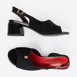 Goodin Sandales en daim noir le noir 4