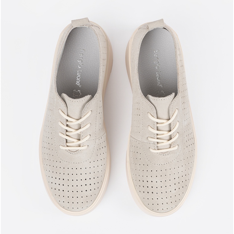 Chaussures en cuir Sergio Leone Openwork beige 1