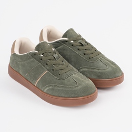 Baskets en daim sneakers sergio leone vert 3