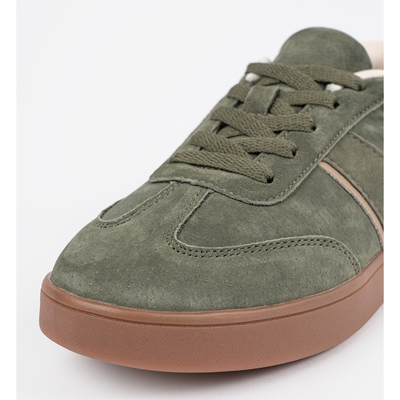 Baskets en daim sneakers sergio leone vert 2