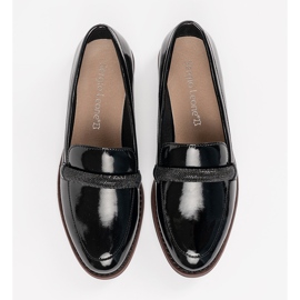 Moccasins avec insert en cuir noir Sergio Leone le noir 2