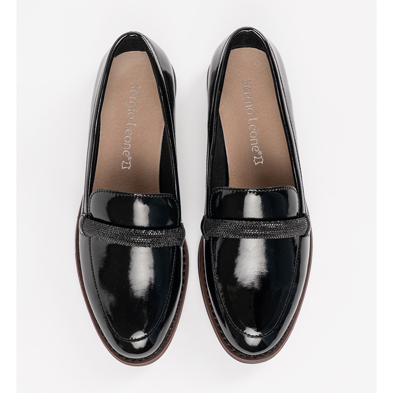 Moccasins avec insert en cuir noir Sergio Leone le noir 2 Moccasins avec insert en cuir noir Sergio Leone le noir 2