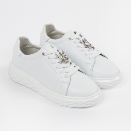 Baskets blanches avec épingles en cuir Sergio Leone 2