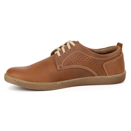 Olivier Chaussures en cuir masculin décontractées 302gt chameau brun 1