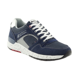 American Club Chaussures de sport pour hommes Baskets américaines 703039 bleu marin 1