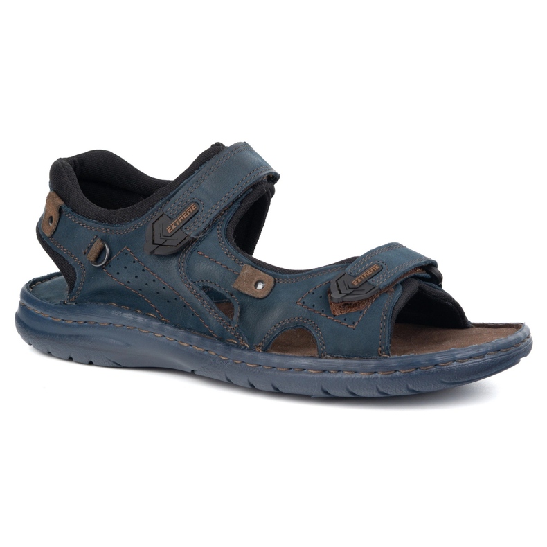 KOMODO Sandales en cuir 552k masculin avec velcro - parfait pour l'été pour les hommes actifs bleu marine 1 KOMODO Sandales en cuir 552k masculin avec velcro - parfait pour l'été pour les hommes actifs bleu marine 1