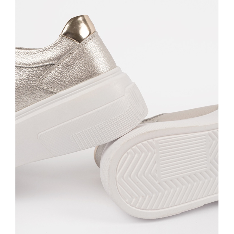 Baskets dorées sur la plate-forme en cuir Sergio Leone 1