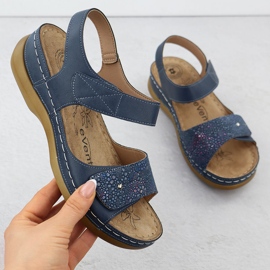 Sandales féminines pour Velcro Evento 8988 bleu 1