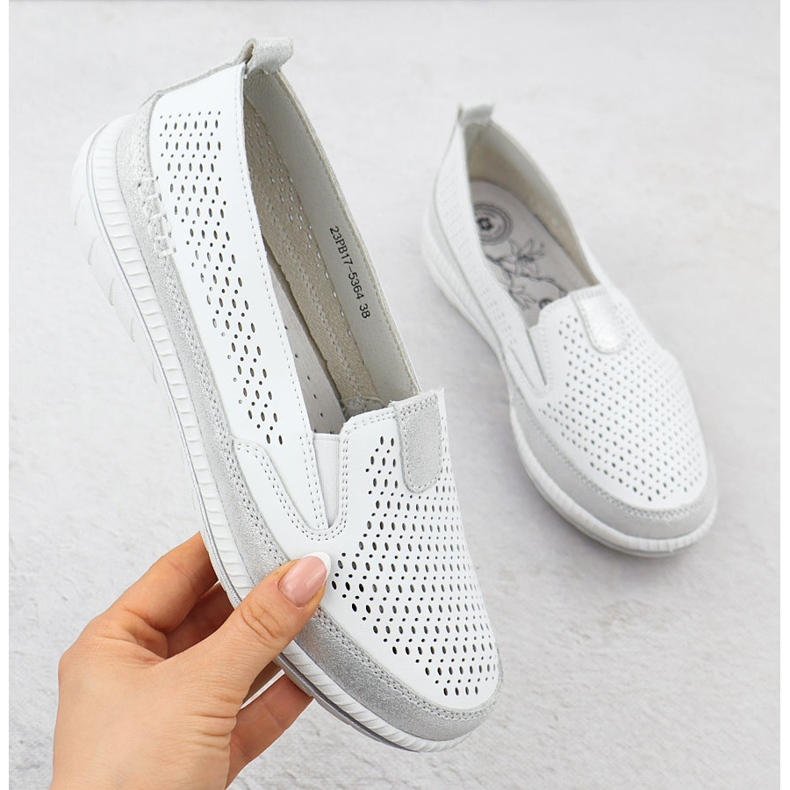 Evento Chaussures en cuir ouverte pour femmes Événement blanc 5634 1