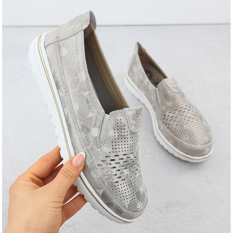Evento Chaussures en cuir pour femmes Openwork Golden Event 1653 doré 1