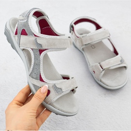 Cambell Camell al94327 Sandales sportives en cuir gris 1