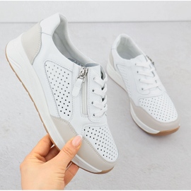 Sneakers en cuir ouvert sur le curseur White Artiker 56C1673 blanche 1