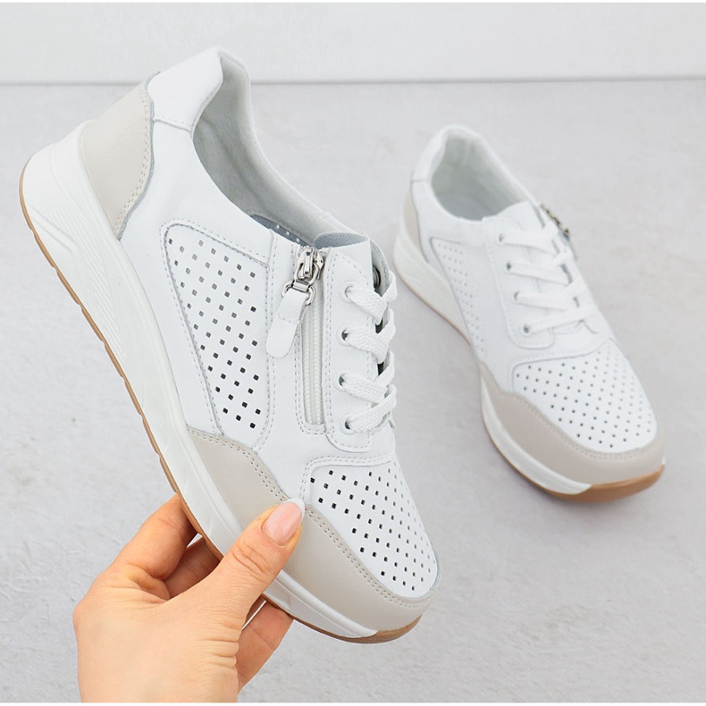Sneakers en cuir ouvert sur le curseur White Artiker 56C1673 blanc 1