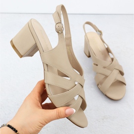 Talons hauts pour femmes Sergio Leone Sk889 Sandales beige 1