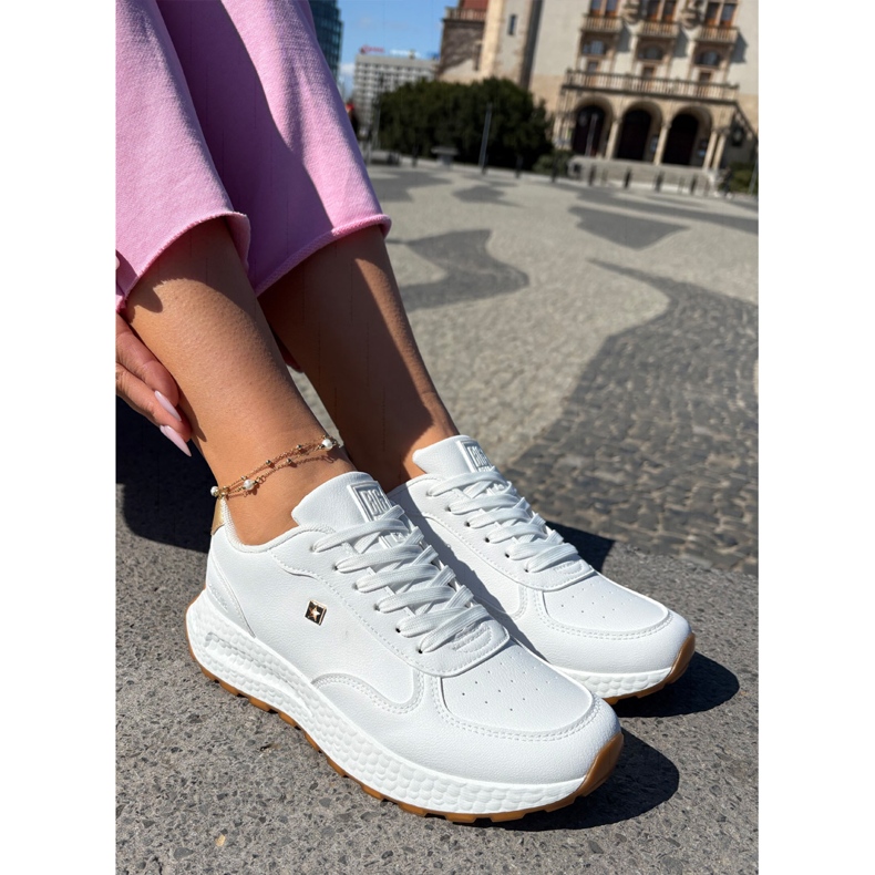 Chaussures de sport féminines légères Big Star RR274629 Système blanc de Polish 2