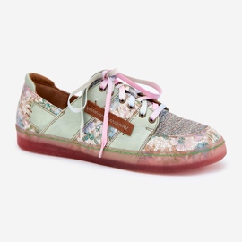 Chaussures en cuir pour femmes Maciejka 06791-09 vert clair 4