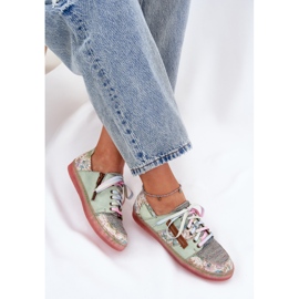 Chaussures en cuir pour femmes Maciejka 06791-09 vert clair 7