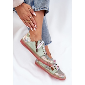 Chaussures en cuir pour femmes Maciejka 06791-09 vert clair 8