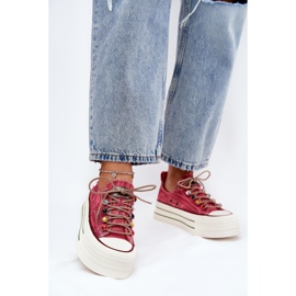 Sneakers pour femmes sur la plate-forme Goe RR2N4104 rouge 1