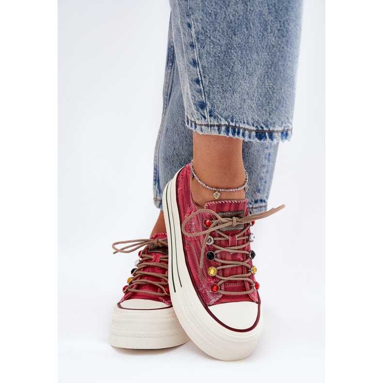 Sneakers pour femmes sur la plate-forme Goe RR2N4104 rouge 2