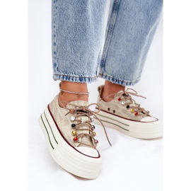 Sneakers pour femmes sur la plate-forme Goe RR2N4105 Beige 2 Sneakers pour femmes sur la plate-forme Goe RR2N4105 Beige 2