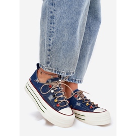 Sneakers pour femmes sur la plate-forme GOE RR2N4103 Bleu marine 1