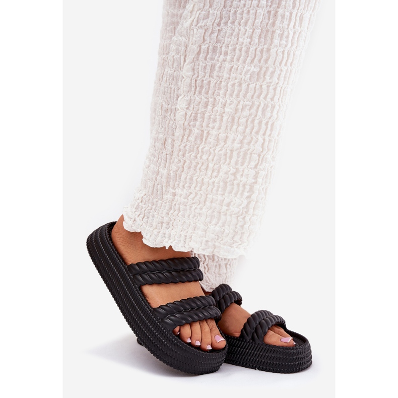 S.Barski Les tongs en mousse légère sur la plate-forme S. Barski ZK51-001 noir 1