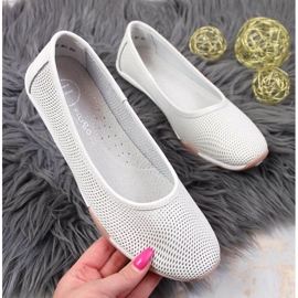 Ballerines ajourées en cuir Filippo W PAW322 blanc blanche 7