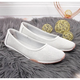 Ballerines ajourées en cuir Filippo W PAW322 blanc blanche 10
