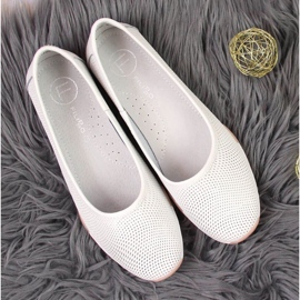Ballerines ajourées en cuir Filippo W PAW322 blanc blanche 11