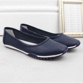 Filippo W PAW322B ballerines ajourées en cuir, bleu marine 8