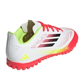 Adidas F50 Club TF IE3732 Chaussures de football blanches 3 Adidas F50 Club TF IE3732 Chaussures de football blanches 3