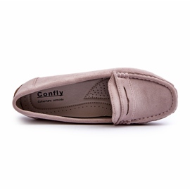 Confly Mocassins de lilas gris en daim féminin 2