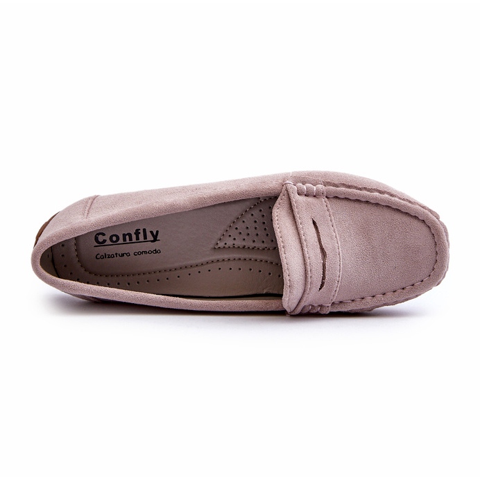 Confly Mocassins de lilas gris en daim féminin 2