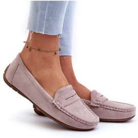 Confly Mocassins de lilas gris en daim féminin 5