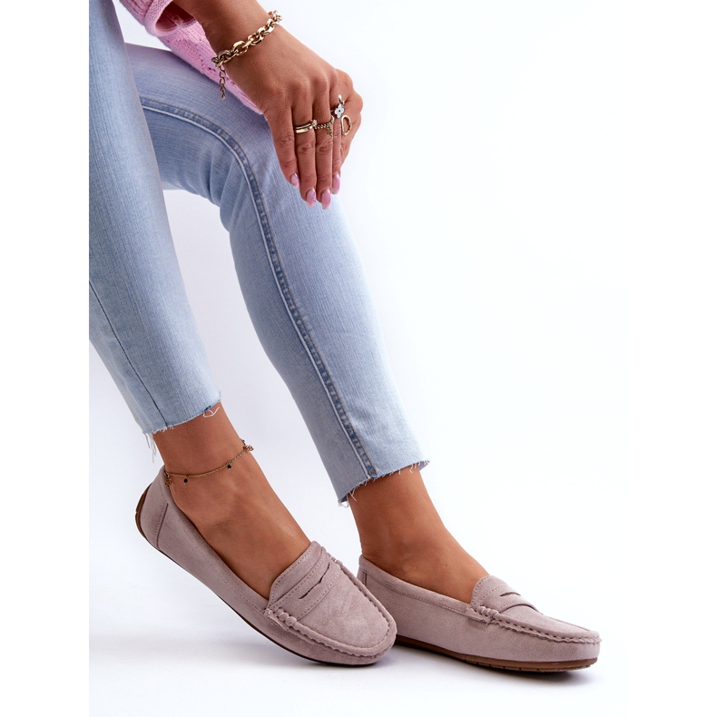 Confly Mocassins de lilas gris en daim féminin 1