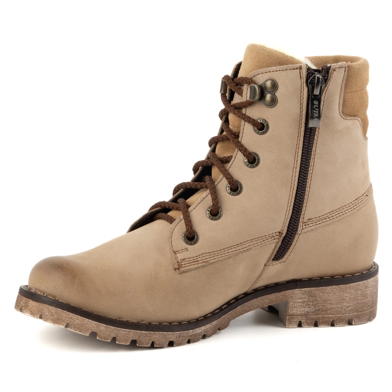 Olivier Bottes en cuir pour femmes, bottes d'hiver isolées, 365BB, beige 1 Olivier Bottes en cuir pour femmes, bottes d'hiver isolées, 365BB, beige 1