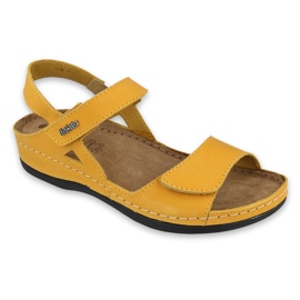 Sandales en cuir féminines inblu 158d161 jaune 1