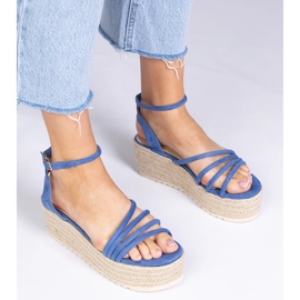 Sandales Blue Espadrilles sur la plate-forme bleu 1 Sandales Blue Espadrilles sur la plate-forme bleu 1