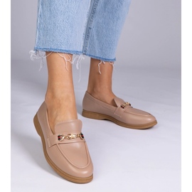 Mocassins bruns avec une décoration dorée 1