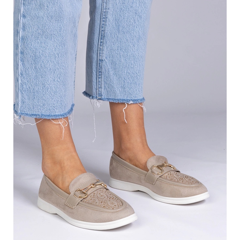 Mocasins crémeux d'Ekozamsz avec des zircons 1