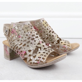 Sandales féminines construites Openwork Rieker 64780-90 multicolore 2