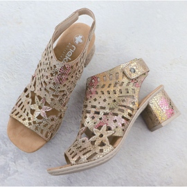 Sandales féminines construites Openwork Rieker 64780-90 multicolore 3