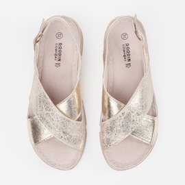 Goodin Sandales plates dorées 1