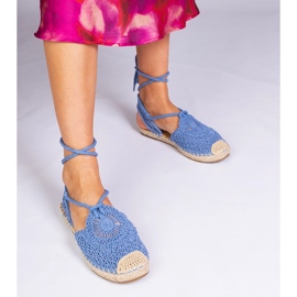 Sandales bleues en espadrilles plates 3