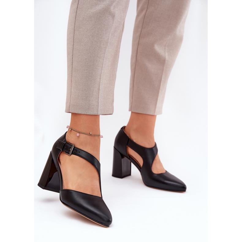 Pompes en cuir sur le pilier avec Vinceza 91133 Black Pinmp noir 2