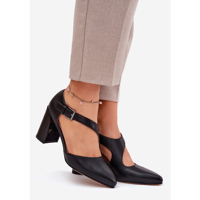 Pompes en cuir sur le pilier avec Vinceza 91133 Black Pinmp noir 1