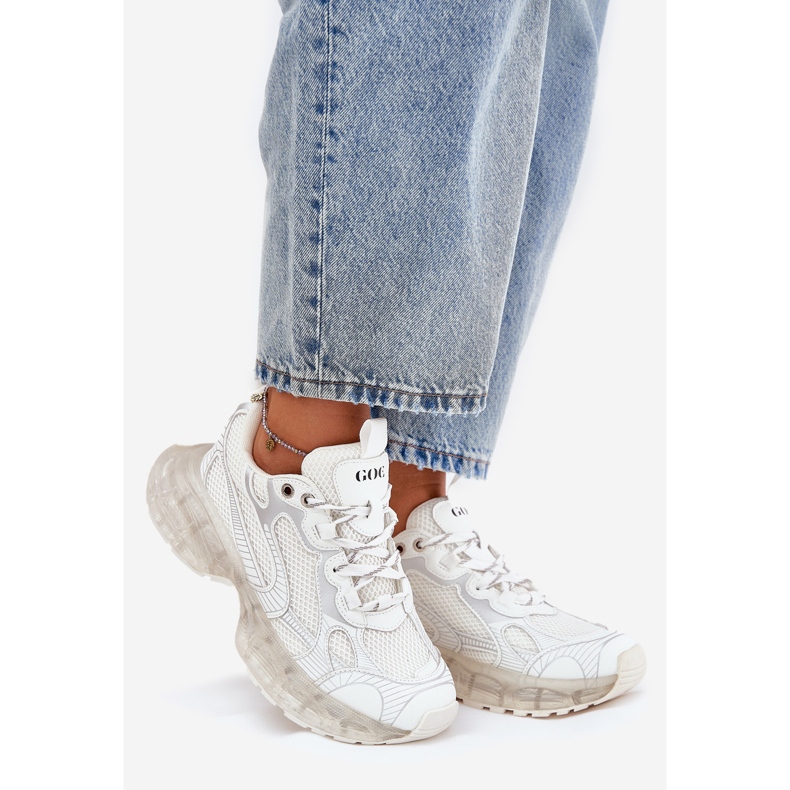 Baskets en cuir féminine Goe rr2n4083 beige 1 Baskets en cuir féminine Goe rr2n4083 beige 1